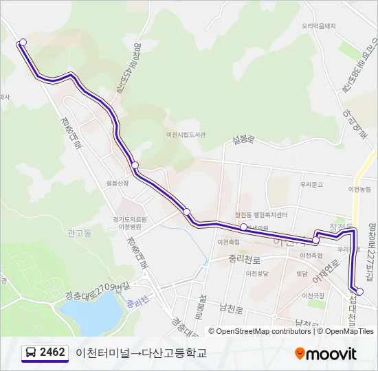 2462 버스 노선 지도