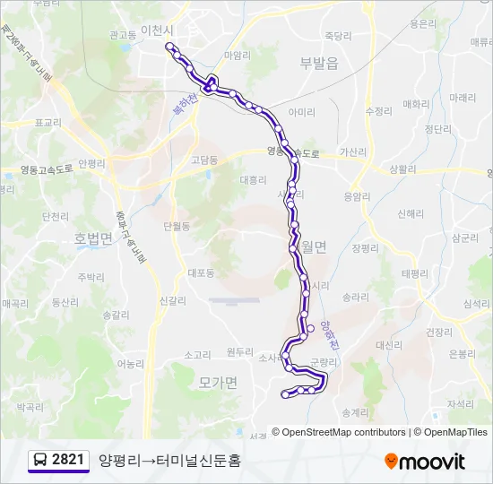 2821 Bus Line Map