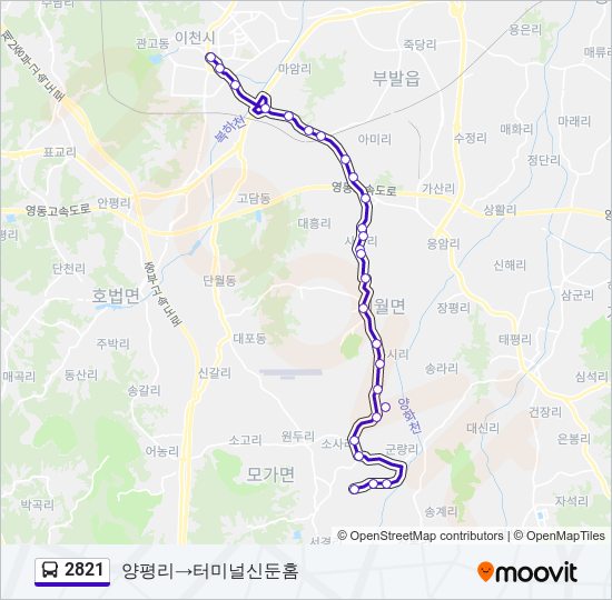 2821 bus Line Map