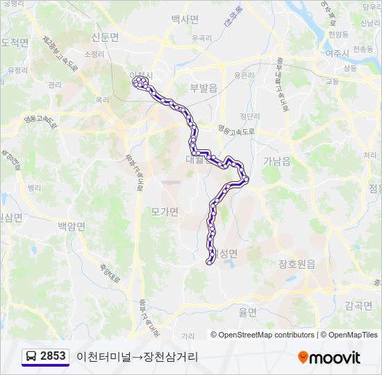 2853 버스 노선 지도