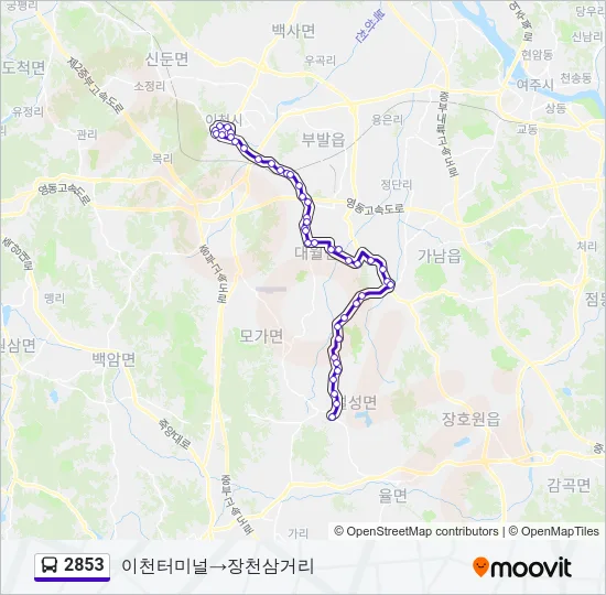 2853 버스 노선 지도