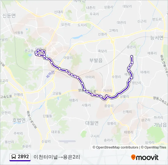 2892 버스 노선 지도