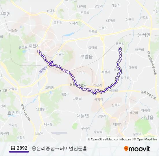 2892 버스 노선 지도