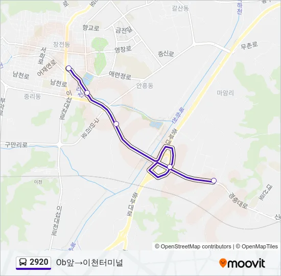 2920 Bus Line Map