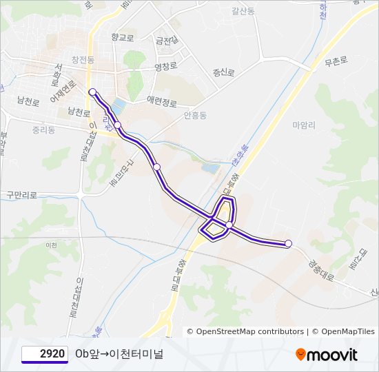 2920 bus Line Map