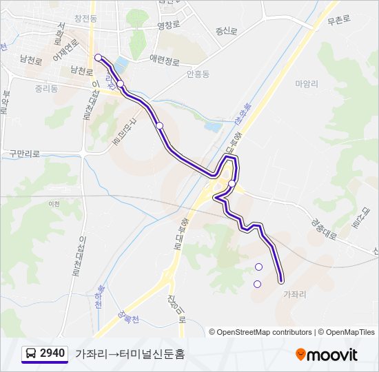 2940 bus Line Map