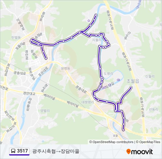 3517 버스 노선 지도
