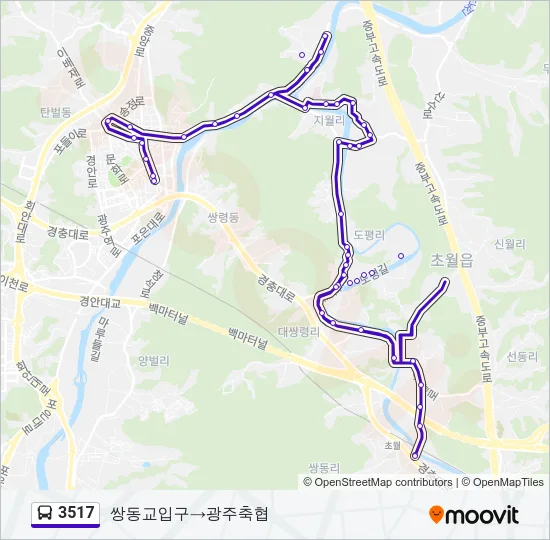 3517 버스 노선 지도