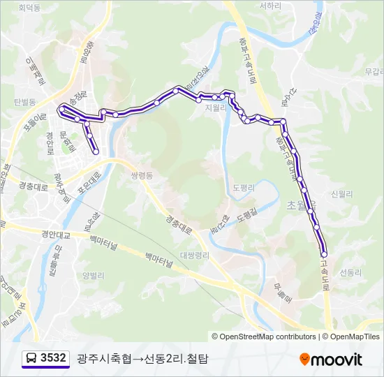 3532 Bus Line Map