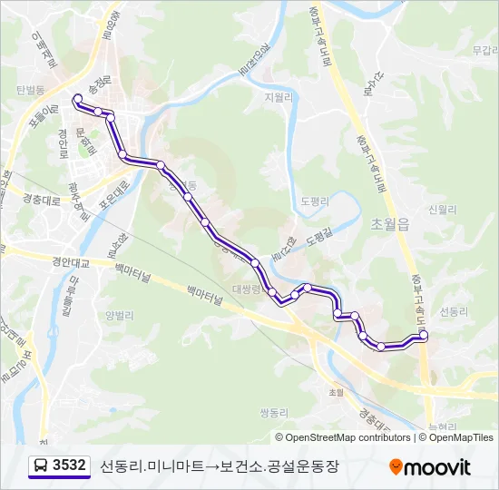 3532 Bus Line Map