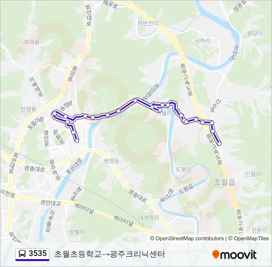 3535 버스 노선 지도