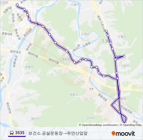 3535 버스 노선 지도