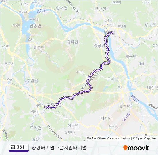 3611 Bus Line Map