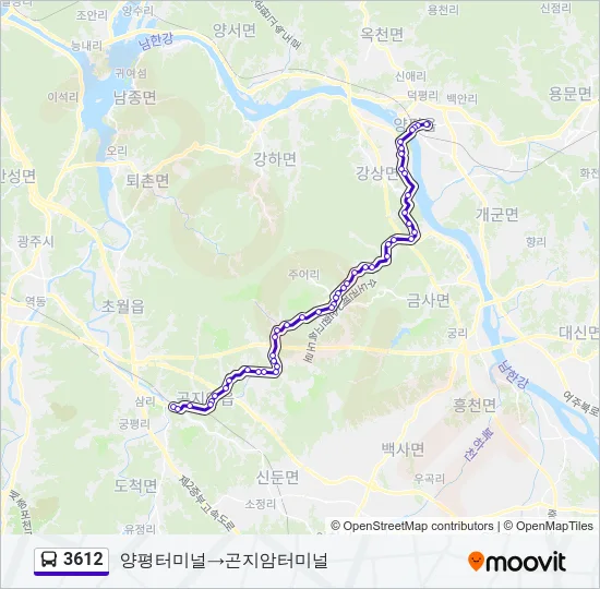3612 버스 노선 지도