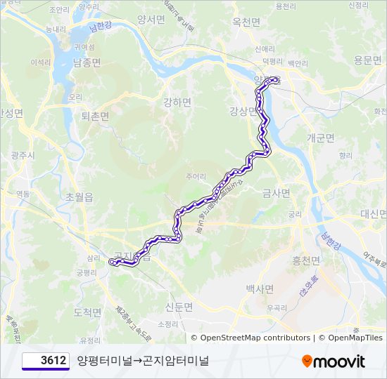 3612 버스 노선 지도