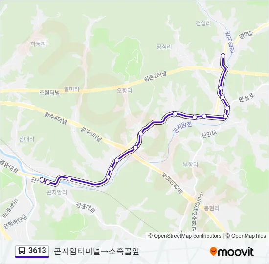 3613 Bus Line Map