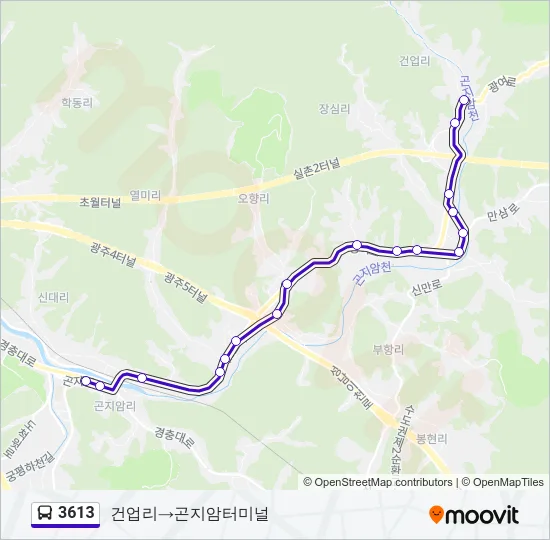 3613 Bus Line Map