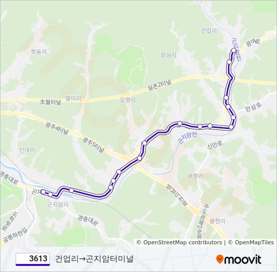 3613 bus Line Map