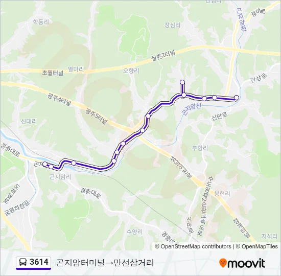 3614 Bus Line Map