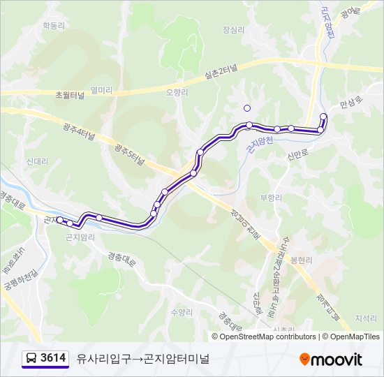 3614 bus Line Map