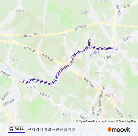 3614 bus Line Map