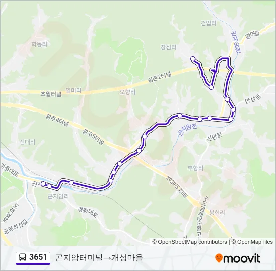 3651 Bus Line Map