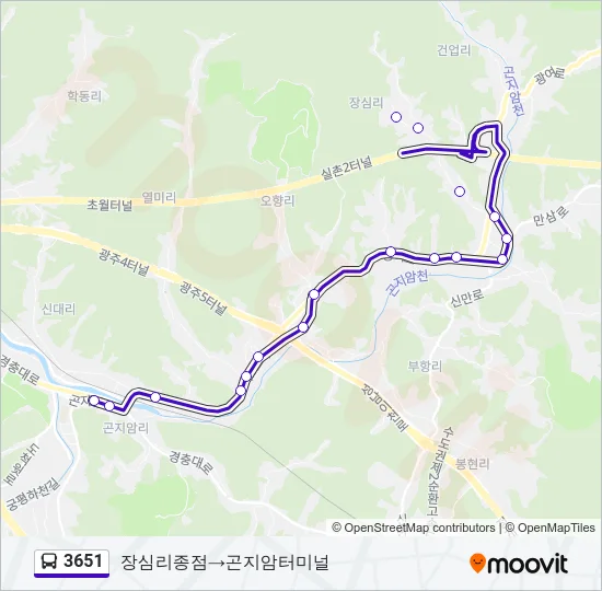 3651 Bus Line Map