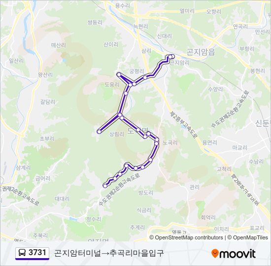 3731 버스 노선 지도