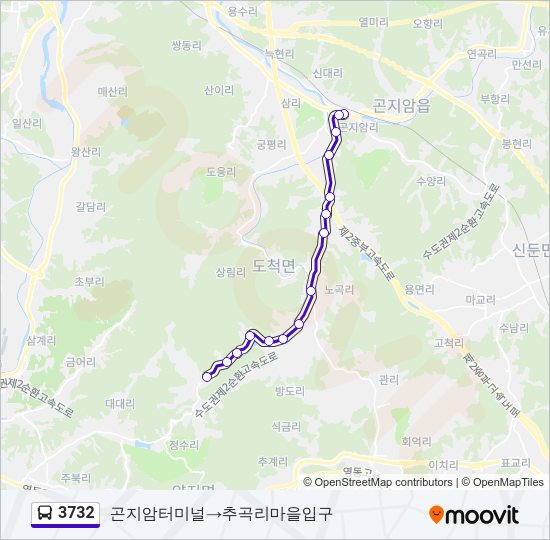 3732 버스 노선 지도