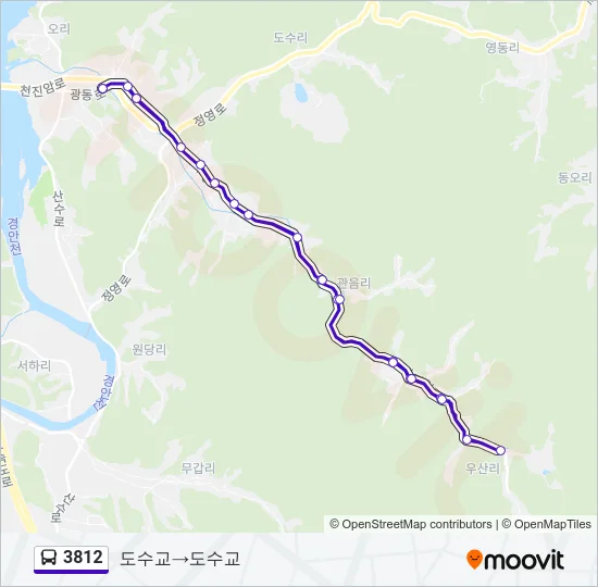 3812 버스 노선 지도