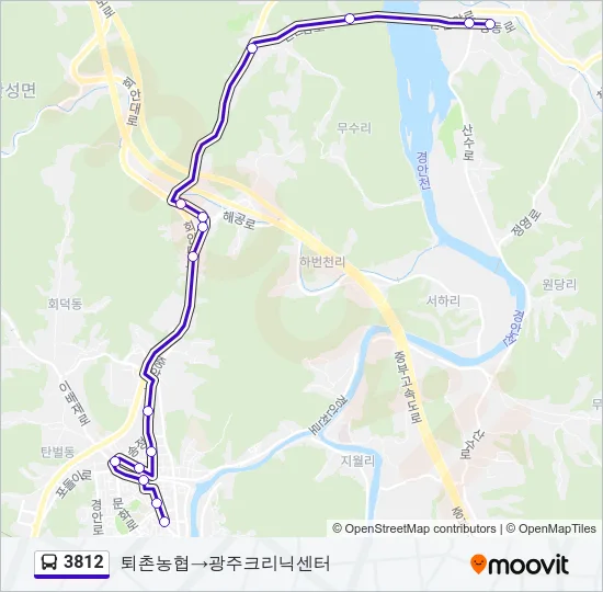 3812 버스 노선 지도