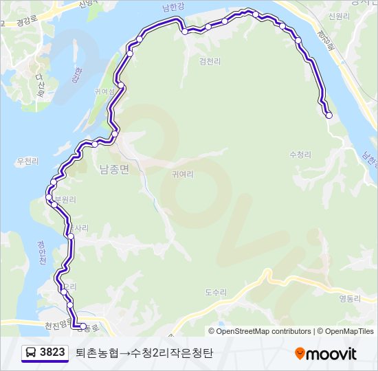 3823 버스 노선 지도