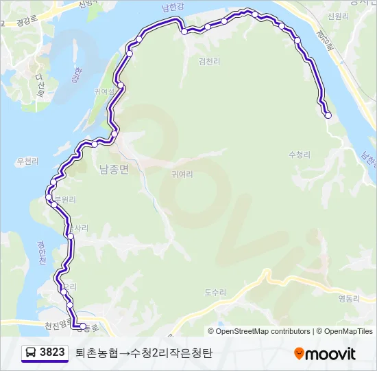 3823 버스 노선 지도