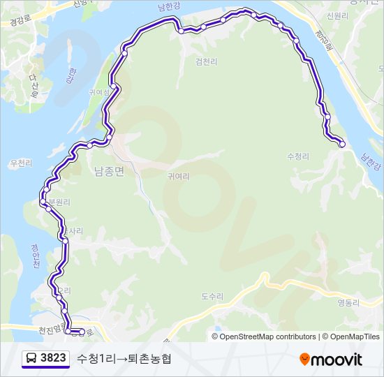 3823 버스 노선 지도