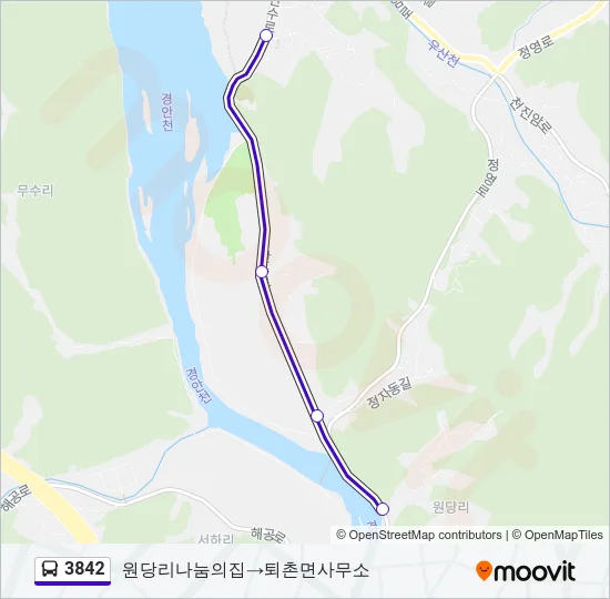 3842 버스 노선 지도