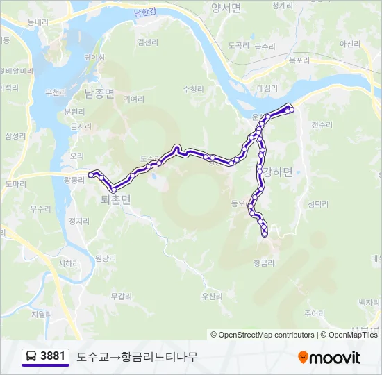 3881 버스 노선 지도