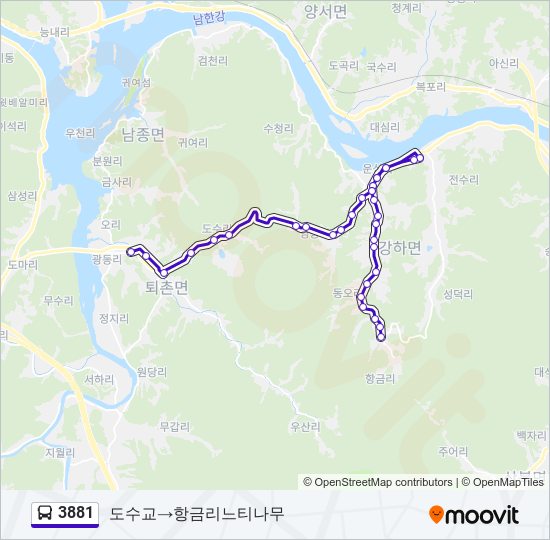 3881 bus Line Map