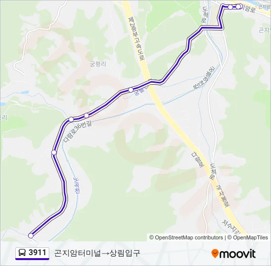 3911 버스 노선 지도