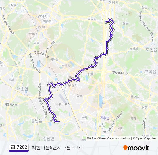 7202 버스 노선 지도