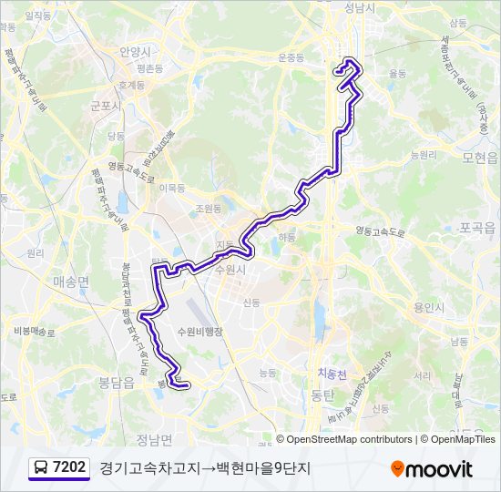 7202 bus Line Map