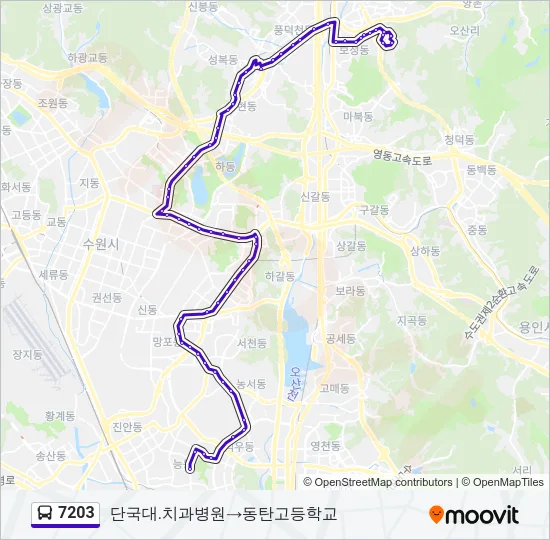 7203 버스 노선 지도
