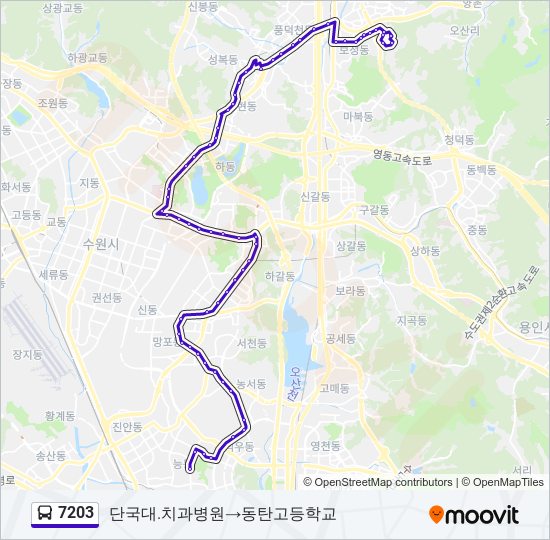 7203 bus Line Map