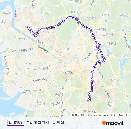 8109 버스 노선 지도
