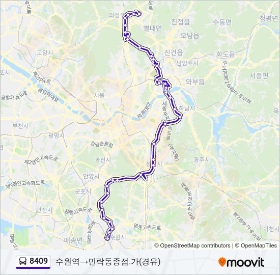 8409 bus Line Map