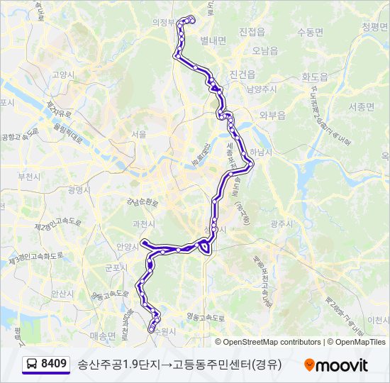 8409 bus Line Map