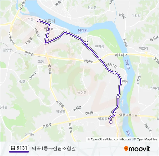 9131 Bus Line Map