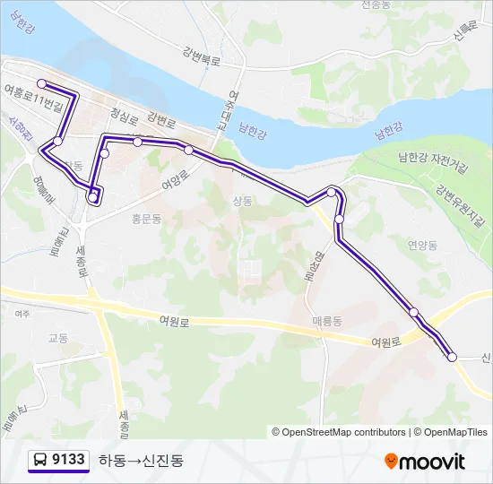 9133 Bus Line Map