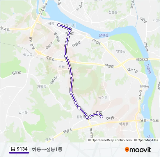 9134 Bus Line Map