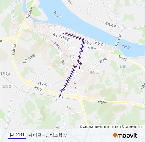 9141 bus Line Map