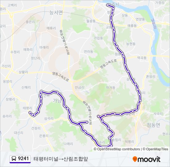 9241 bus Line Map